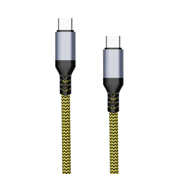 PJ-CC001K(HQ/PM) Factory OEM Nylon Braided Kevlar USB Type C to Type C Cable 3A-5A
